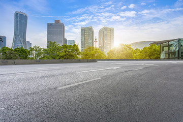 杭州钱江新城和公路路面