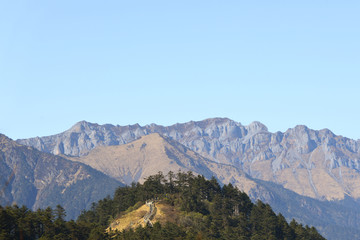 群山丘壑森林植被