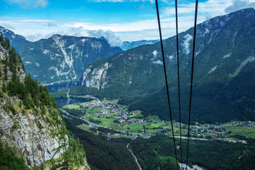 奥地利阿尔卑斯山的缆车