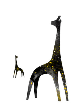 长颈鹿简约风格素材