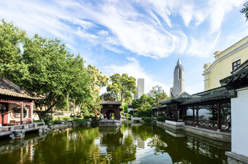 南京总统府东湖全景