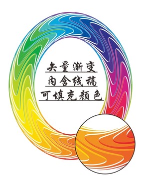 数字圆圈彩色渐变