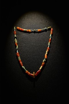古代西周朝红玛瑙萤石项链串饰