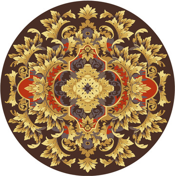 欧式地毯图案圆形