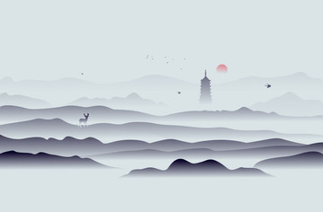 中國(guó)風(fēng)水墨大氣背景