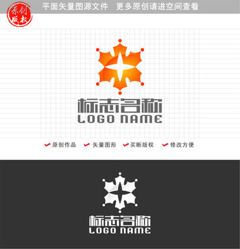 楓葉米字標(biāo)志科技logo
