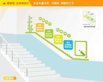 学风校风楼道校园文化墙