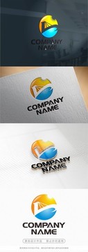簡約創(chuàng)意橋梁建設標志LOGO