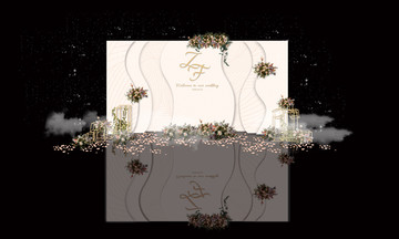 香檳簡約婚禮迎賓區(qū)