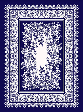 青花瓷花色地毯图案