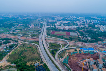 航拍江西赣州市区城市风光