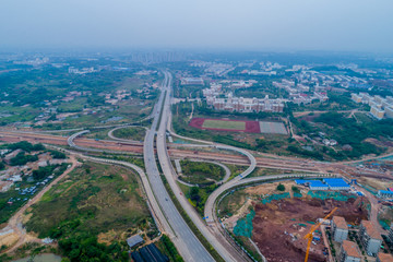 航拍江西赣州市区城市风光