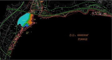 滨水景观平面cad