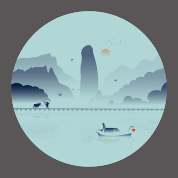 山水水墨畫(huà)