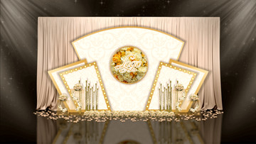 簡(jiǎn)約香檳金色系婚禮迎賓區(qū)