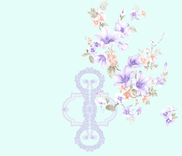 手繪牡丹花水彩小花