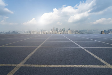 重庆建筑景观和城市道路沥青路面