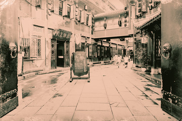 成都锦里古镇老照片
