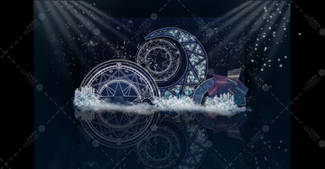 藍(lán)色夢(mèng)幻星空主題婚禮效果圖