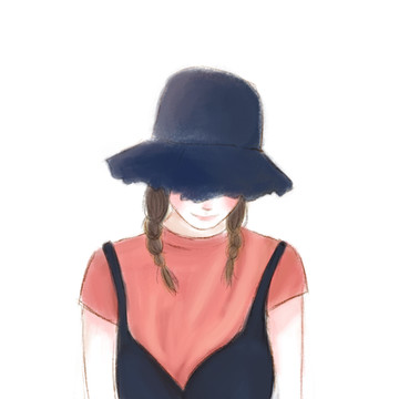 低頭女孩小清新