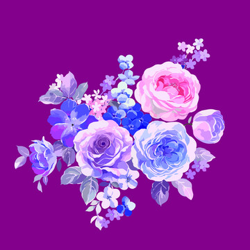 玫瑰牡丹五顏六色的鮮花