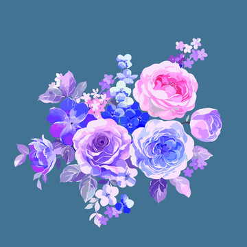 玫瑰牡丹五顏六色的鮮花