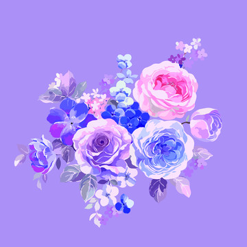 玫瑰牡丹五顏六色的鮮花