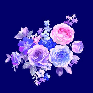 玫瑰牡丹五颜六色的鲜花