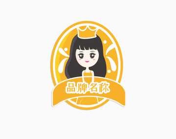 卡通女孩淑女logo