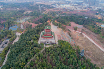 航拍赣州五龙客家风情园