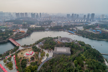 航拍赣州五龙客家风情园