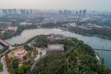 航拍赣州五龙客家风情园