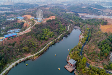 航拍赣州五龙客家风情园