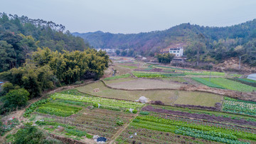 航拍江西赣州农村田园风光