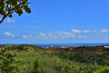 蓝天白云海岛风景