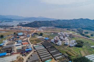 江西赣州农村乡镇集市风光航拍