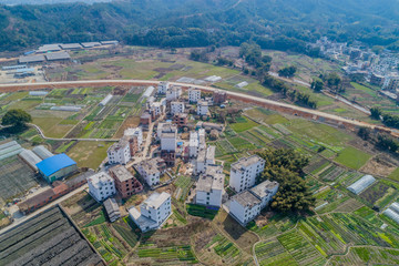 江西赣州农村乡镇集市风光航拍