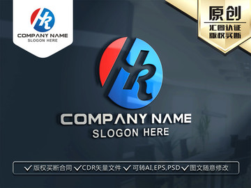 HK字母标志LOGO设计