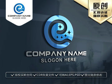 E字母電子科技LOGO設(shè)計(jì)
