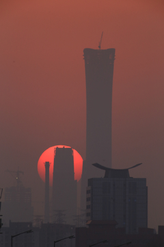 北京中国尊夕阳