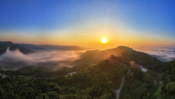 重庆潼南吉星寺夕阳