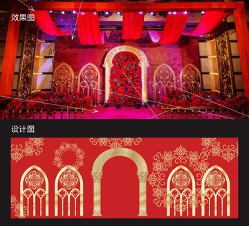 大紅金色歐式背景