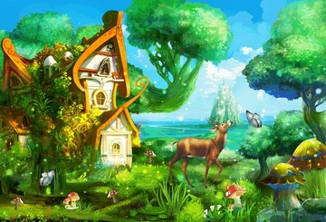 森系動(dòng)物背景
