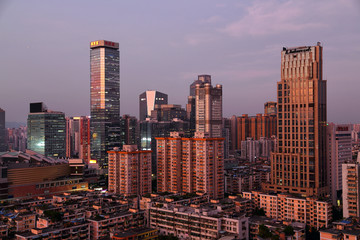 广州天河城市风光夜景