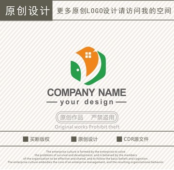 V字母房屋装饰门窗logo