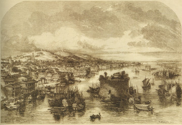 19世纪的广州城全景