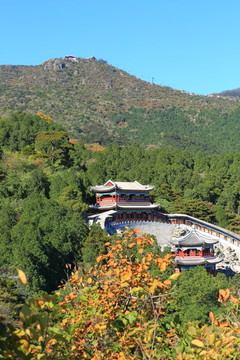 秋季的北京香山寺圆灵应现殿