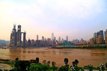 重庆洪水过境风光