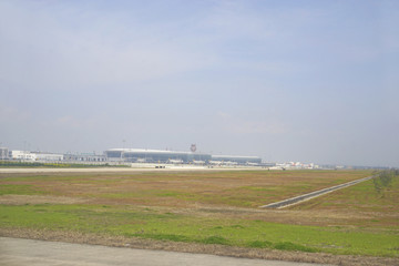 温州机场跑道及航站楼远景