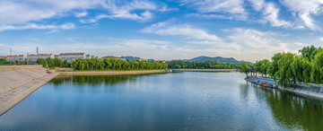 碧水蓝天青州南阳湖全景